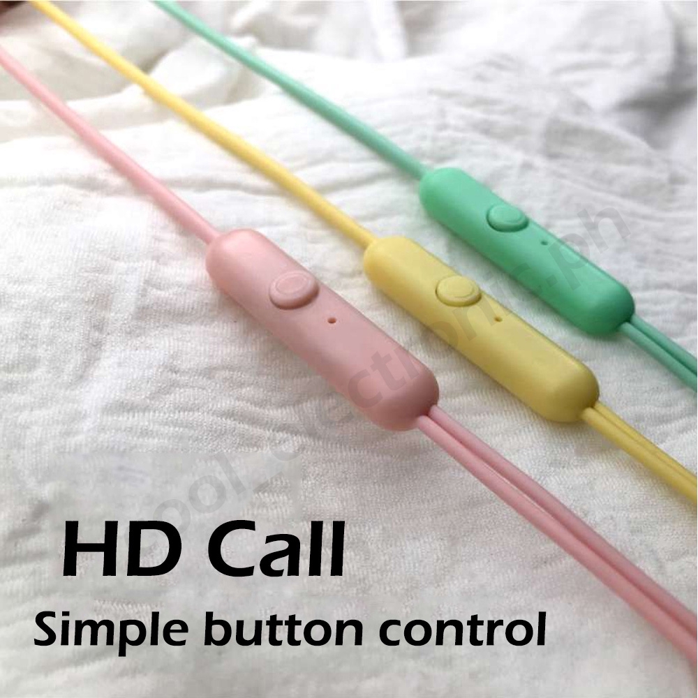 Headset U19 Macaron Bass HiFi Stereo 3.5mm Wired Earphone with Mic 120cm Earphones Murah