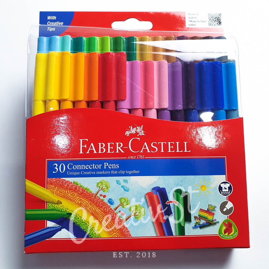 

FABER CASTELL Connector Pen 30 Spidol Warna Pulpen Warna