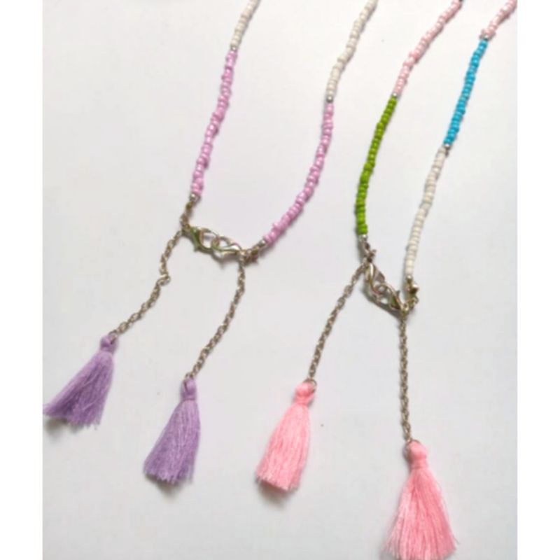 Strap mask / kalung masker / tali masker warna dengan tassel