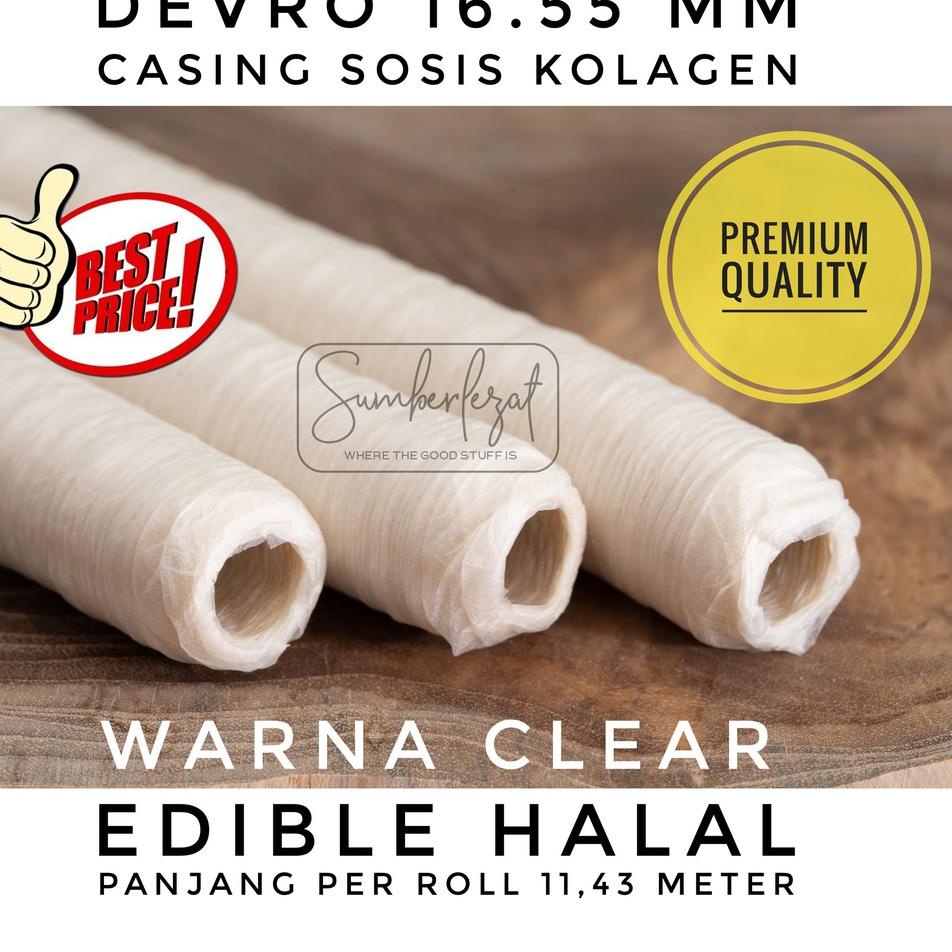 

[KODE DFNIQ] 16.55 mm CLEAR - Casing Selongsong Sosis Kolagen Collagen Edible Halal