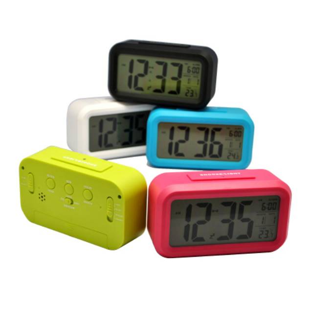 JAM LCD DIGITAL DENGAN ALARM - PUTIH