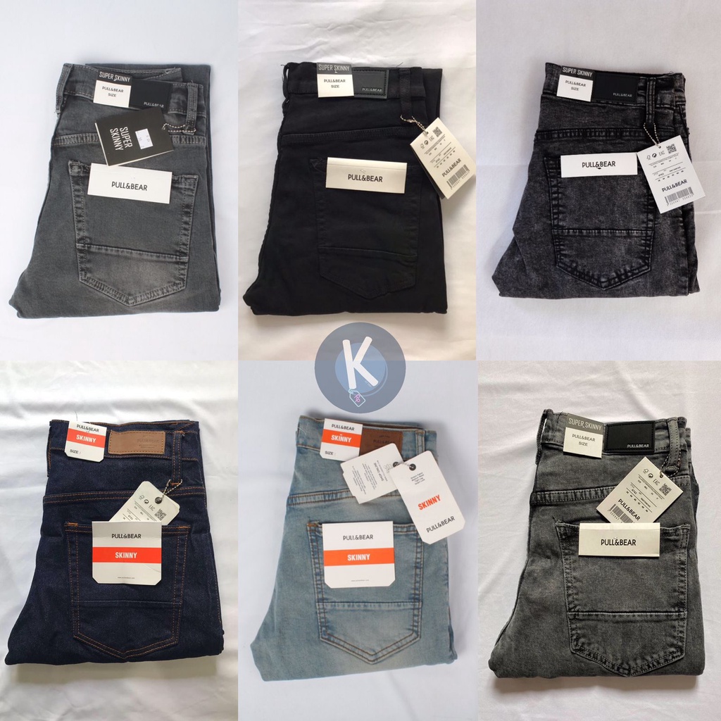 CELANA JEANS PRIA PULL&amp;BEAR SKINNY STRETCH PENSIL SOFT JEANS PREMIUM P&amp;B PULL AND BEAR ALL MODEL