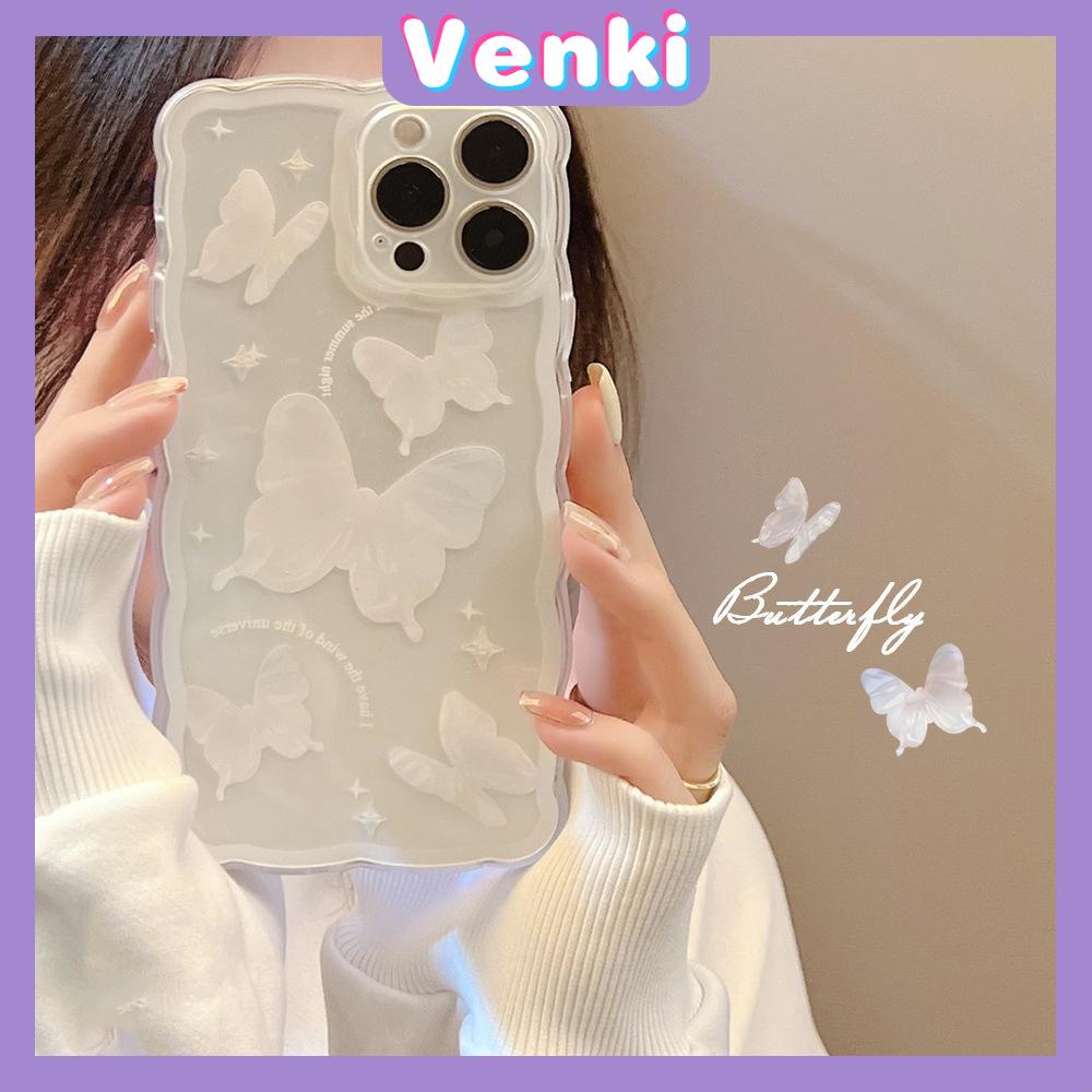 iPhone Case Silicone Soft Case Clear Case Wave Non-Slip Shockproof Camera Full Coverage Protection Butterfly Simple For iPhone 13 Pro Max iPhone 12 Pro Max iPhone 11 iPhone 7 Plus