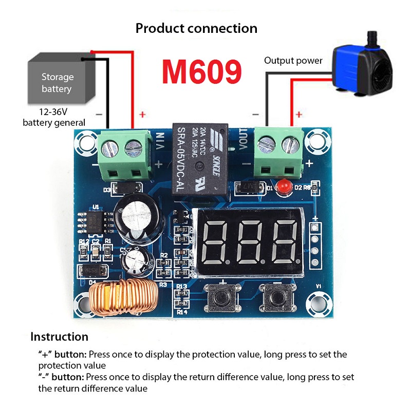 Low Voltage Disconnect Baterai Battery Charging Control Module M604 M609 XH-M604 XH-M609 Lithium Proteksi LVD Modul Over