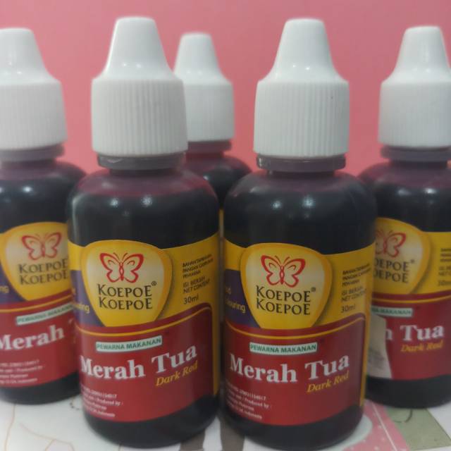 

Pewarna makanan Merah tua koepoe koepoe 30ml