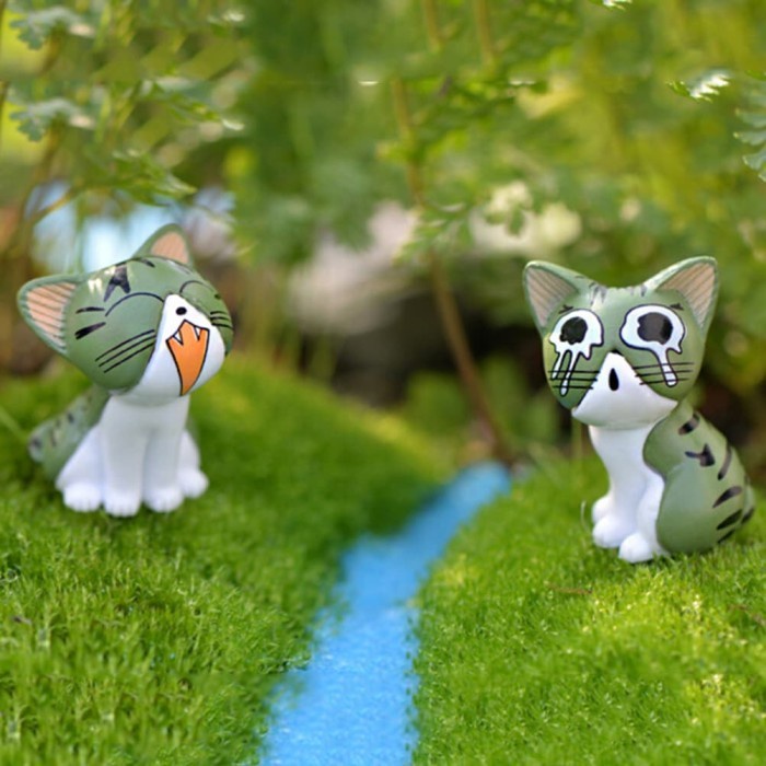 Miniatures - KAWAII ZAKKA Cute Unhappy Cat Doll_Gray (8pcs)