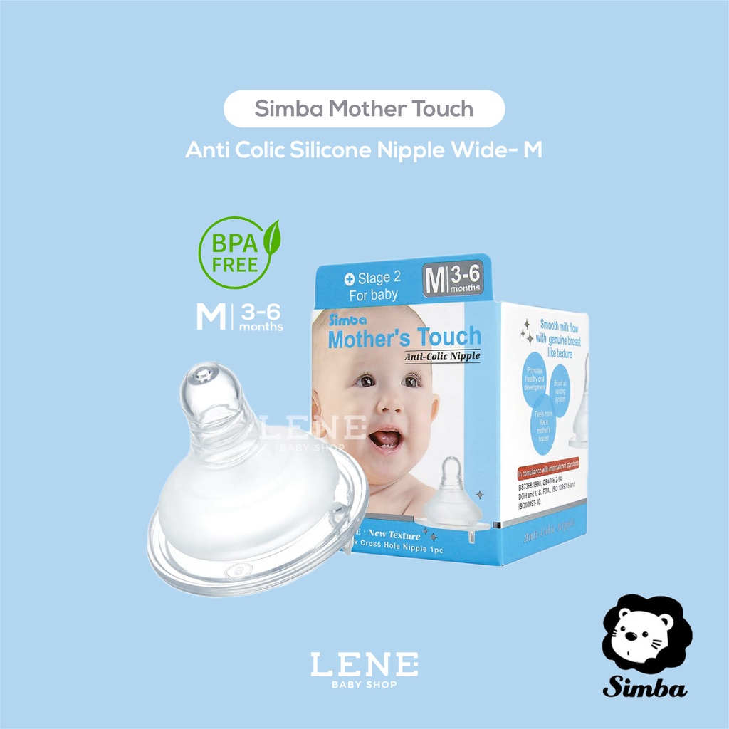 Simba Mother Touch Anti-Colic Silicone Nipple - Wide M