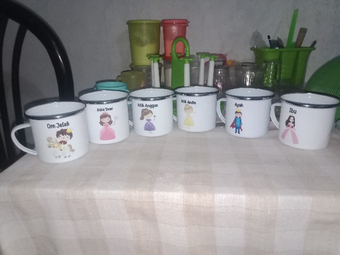 Mug Enamel Bibir/stainless 8cm (gambar Bisa Custom)
