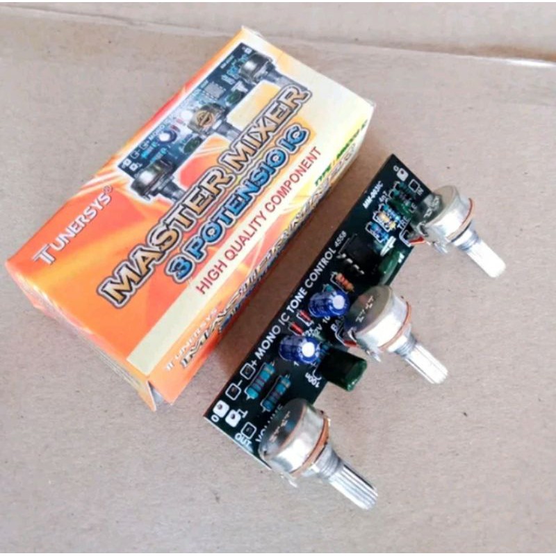 Tone control master 3 potensio 1 IC 4558