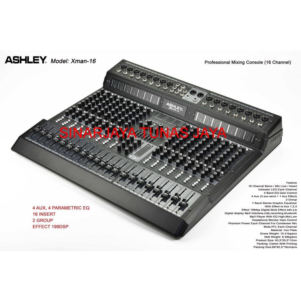 Mixer Ashley 16 Channel Original Ashley Xman16 Bluetooth Usb Pc Mixer ashley xman-16 ashley xman 16 new version