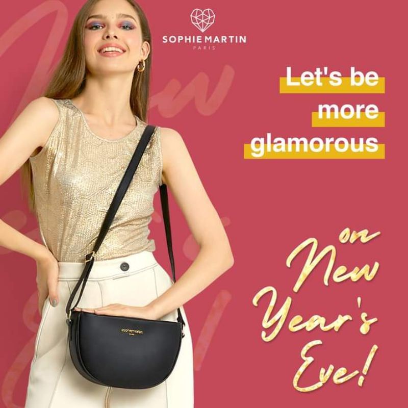 TAS SLEMPANG LEROMANA HITAM UNIK SOPHIE MARTIN PARIS PROMO MURAH