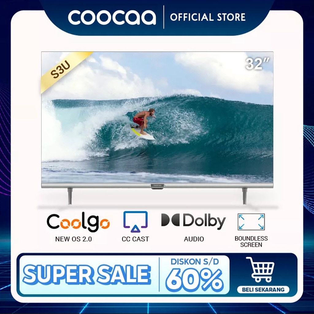 COOCAA 32S3U 32 inch Digital Smart TV - OS Coolita - Digital TV - Wifi - Youtube