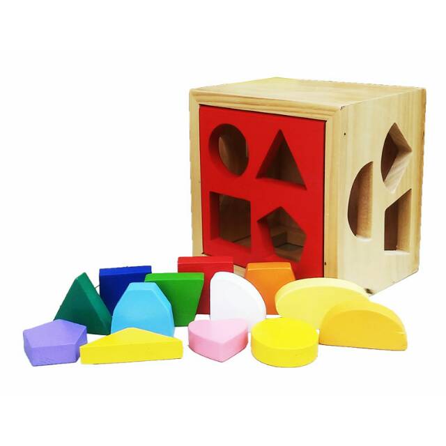 KOTAK PAS NATURAL / MAINAN SHAPE SORTER KAYU / WOODEN SHAPESORTER