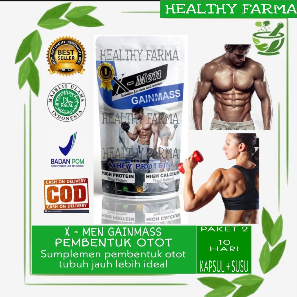 PAKET HEMAT / X - MEN GAINMASS / Pembentuk Otot / pembentuk otot badan pria dan wanita