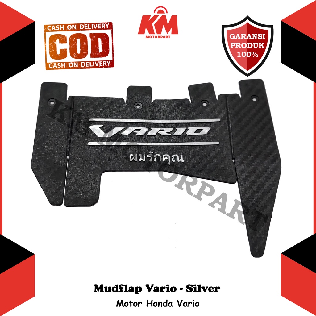 Mudflap Mud Flap Vario Penahan Lumpur Model Karbon Pelindung Motor Aksesoris Variasi Motor Vario