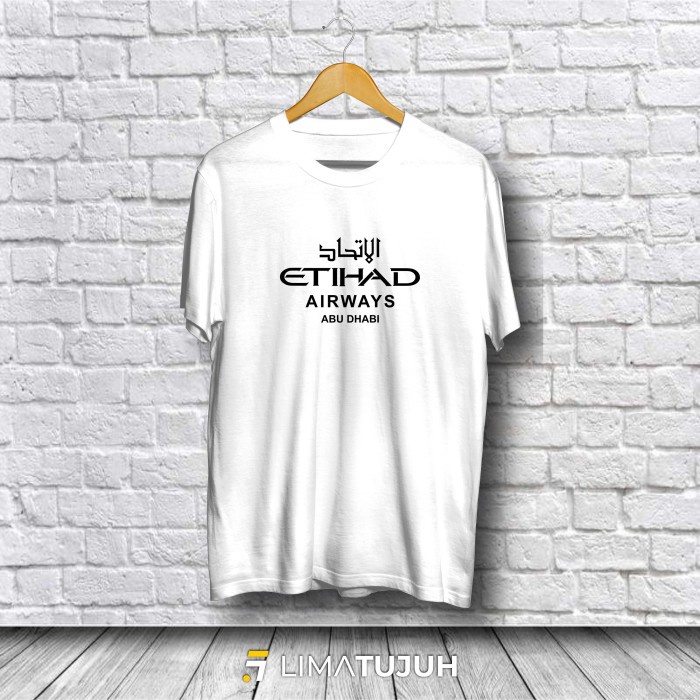 Kaos ETIHAD Airways Logo Baju Distro Bahan Premium (TSF)