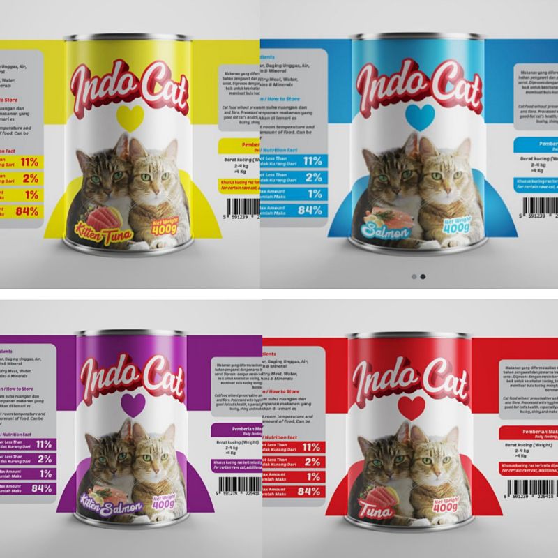 Makanan Kucing Indo Cat Adult &amp; kitten 400gr (isi 24 pcs) All varian - Cat food Wet food