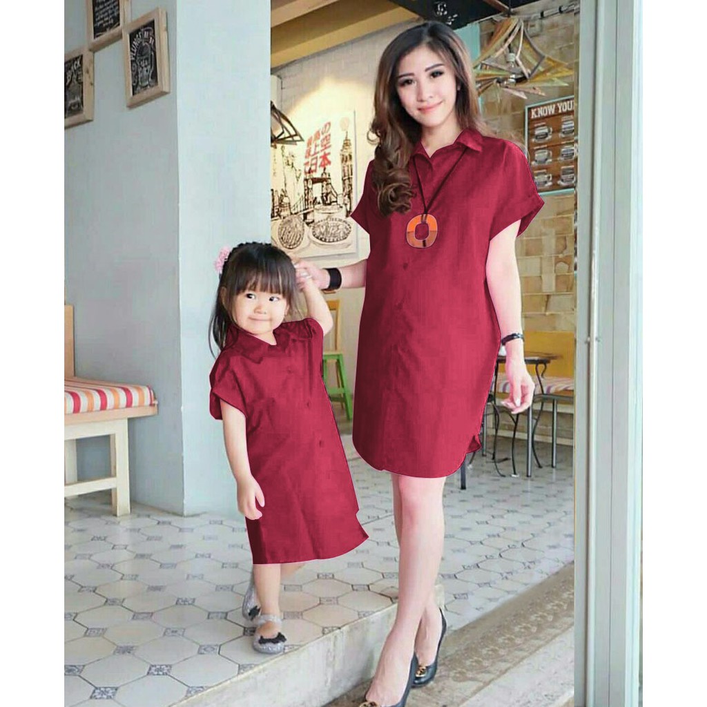 FEMMESHOPA- COUPLE KELUARGA / COUPLE MURAH / COUPLE KEKINIAN / COUPLE KEMEJA - FN MK LONGHEM POLOS