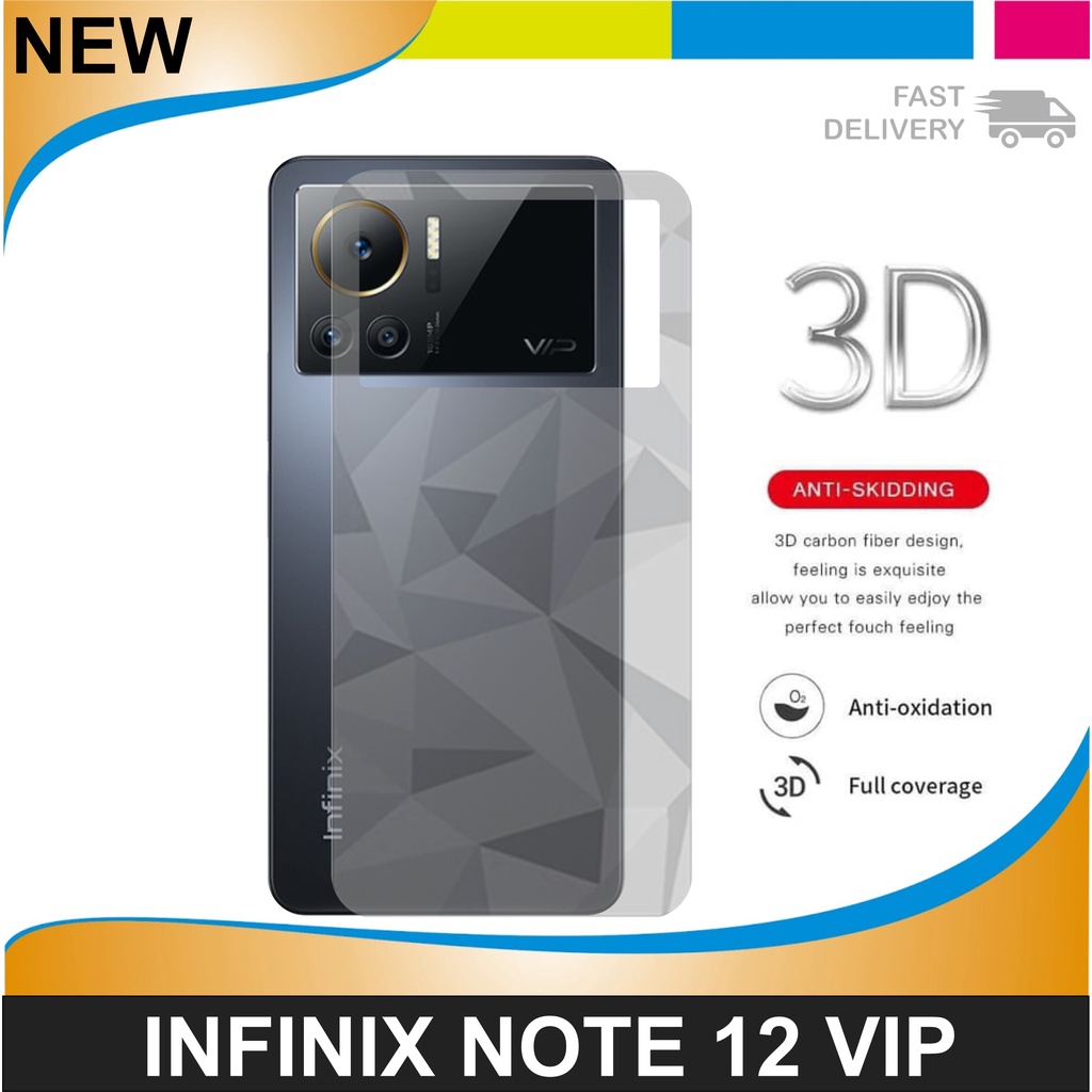 Garskin Carbon Diamond Infinix Note 12 VIP (2022) Skin Diamond Belakang Handphone