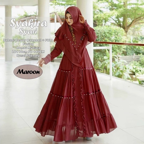 GAMIS SYARI SYAKIRA BAHAN CERUTY BABYDOLL MIX MOSSCRAPE MIX MUTIARA BUSUI GAMIS SYARI JUMBO SET KHIMAR LD 110 SYARI CERUTY BABYDOLL PREMIUM SYARI TERBARU 2023 KEKINIAN