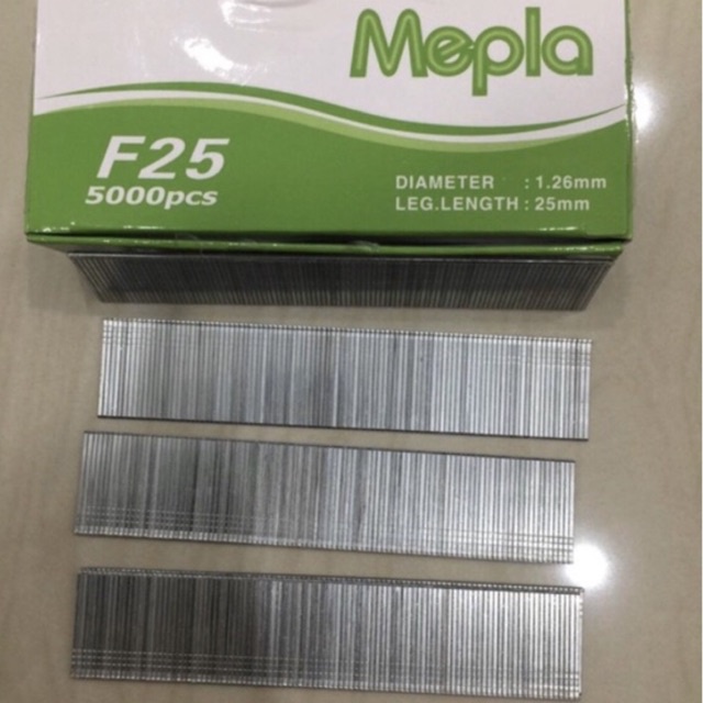 

MEPLA F25 isi staples air gun nailer 25mm refill paku tembak 5000pcs anak hekter tembak angin stapler staple refil isi ulang anak hekter tembak staples shoot fill airgun nailer F 25 ( 25 mili ) finish nail