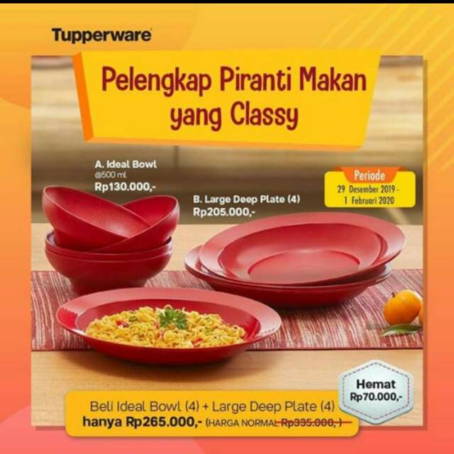 Plate merah+ideal bowl