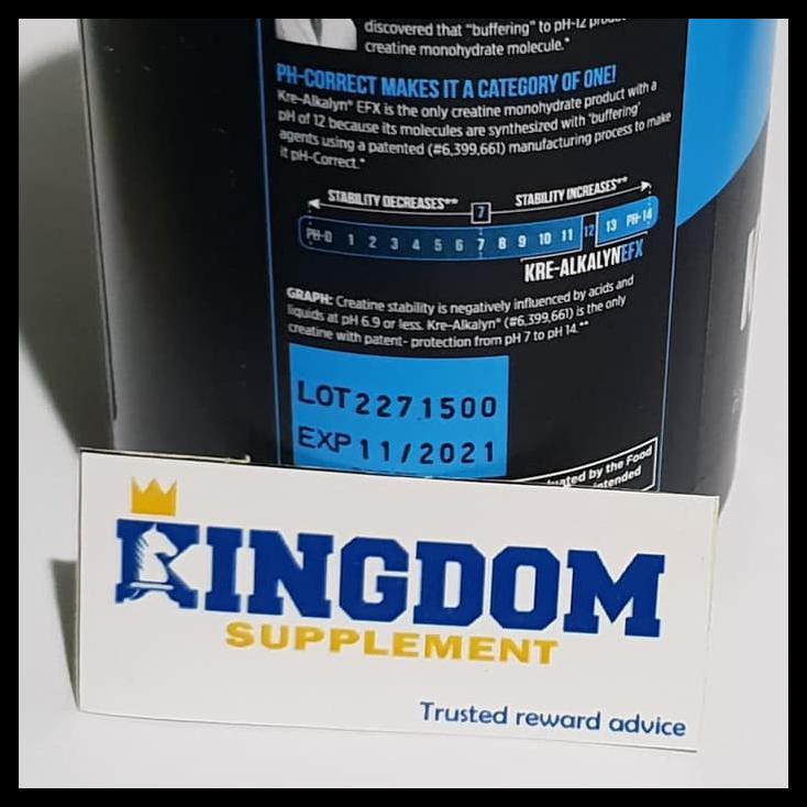 Yo37 Kre Alkalyn Efx 120 Caps Free Whey / Bcaa / Creatine / Gainer / Dll Vgva