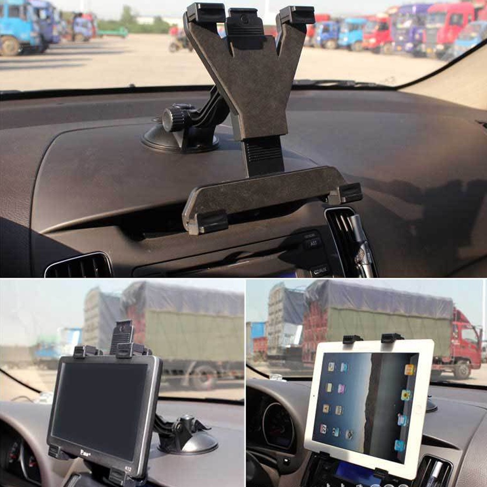 Homhu Stand Holder Tablet IPAD Air Mini Pro 1 2 3 4 Rotasi 360 Derajat Untuk Kaca Depan Mobil Samsung