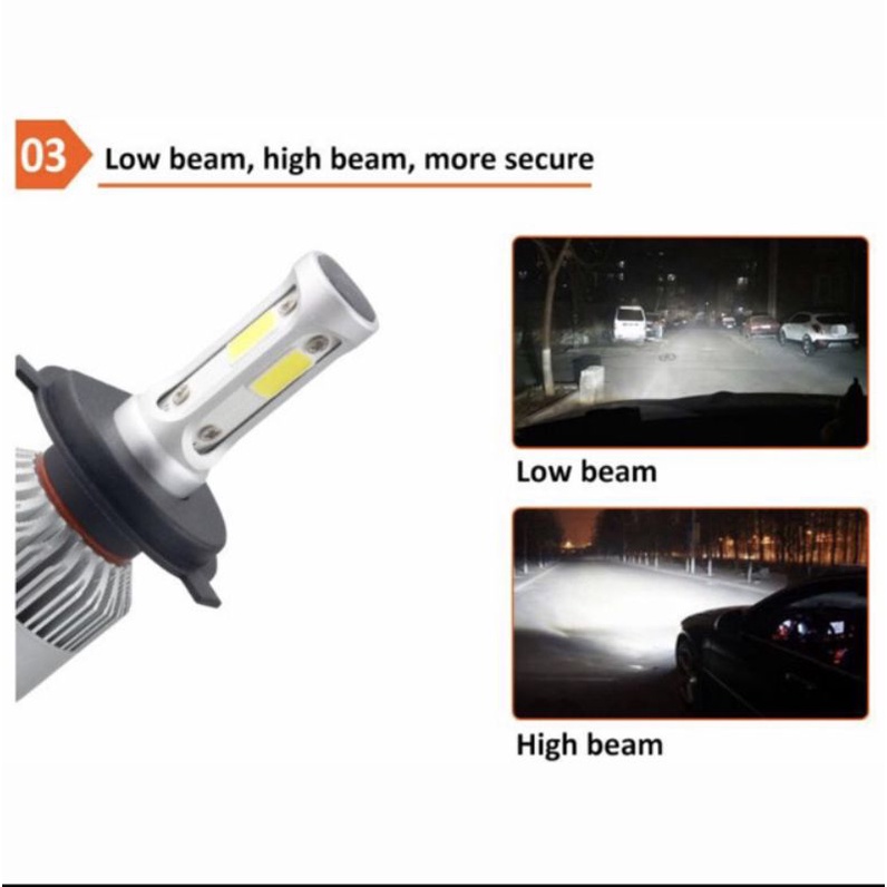 led H4 mobil super terang cahaya putih 12 - 42 volt