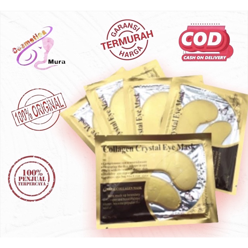 harga 1 pasang masker mata murah | collagen eye mask crystal