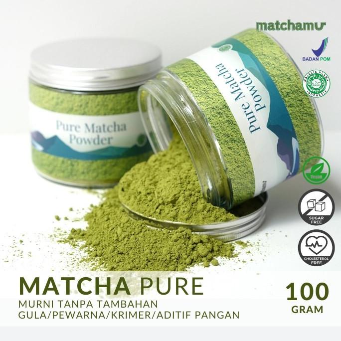 

[ COD ] Matchamu Pure Matcha Powder Jar 100gr BERGARANSI Kode 36