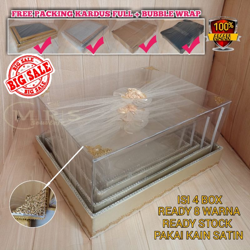 Box Mika Hantaran Seserahan Pernikahan Model Kekinian Full Hiasan Ornamen Aksesoris Renda