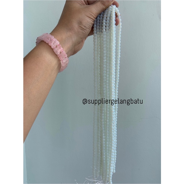 Batu Moonstone opalite AGATE 6mm CUTTING natural bahan gelang kalung