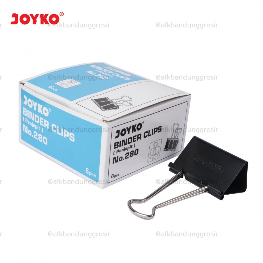 

Binder Clip Joyko no 280 Besar 12 x 11 x 6 Cm Penjepit Kertas - Box (6 Pcs)