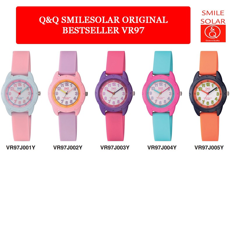 SALE 7.7 Jam Tangan Anak Lucu Colorful Rubber Analog Original Q&amp;Q QNQ QQ VR97 VR97J Series