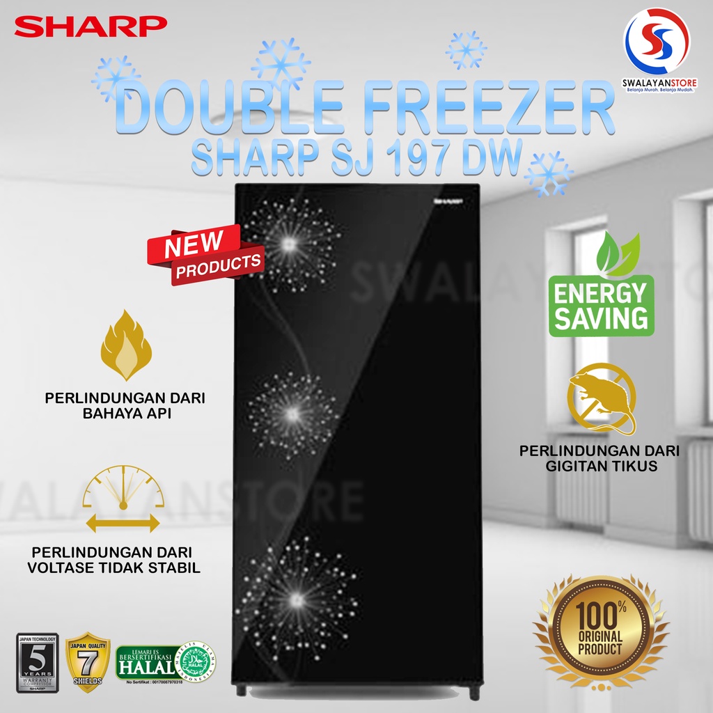 LEMARI ES 1 PINTU SHARP SJ-X197W-DW BIG FREEZER