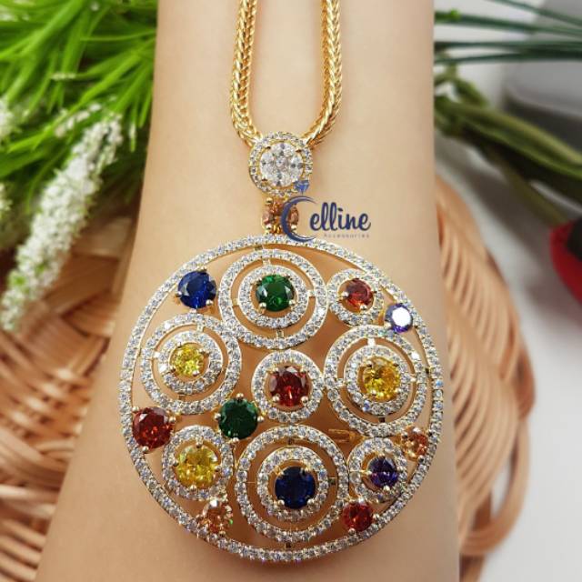 Kalung microdiamond Premium persis asli/Kalung+liontin Berlian mewah | LIONTIN MTR