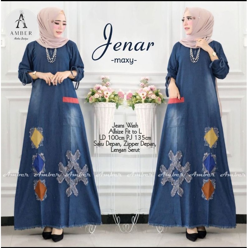 GAMIS JEANS TERBARU 2022 UNTUK WANITA MUSLIMAH DEWASA  BAJU MAXY  KEKINIAN  MODIS DAN TERPOPULER DEN