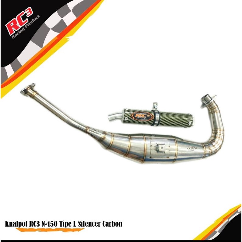KNALPOT RC3 NINJA 150 R & RR KRR SILENCER CARBON PERUTAN  L 39