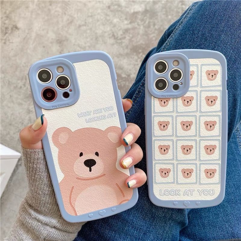 Case Desain Beruang Untuk IPhone 12 13 11 Pro Max X Xs Max Xr 7 8 Plus Xxcs