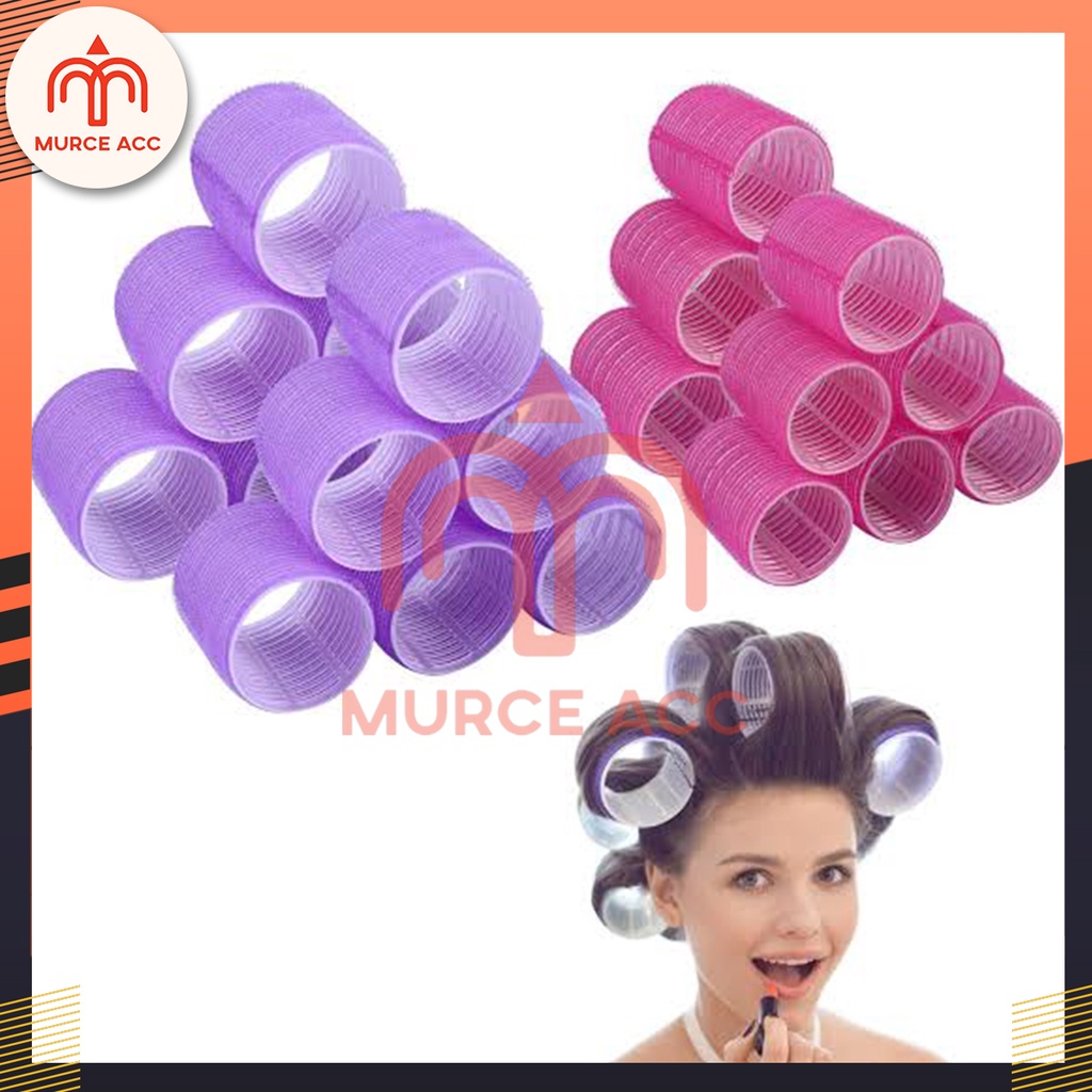 (6 Pcs) Roll Rambut Besar Jumbo Otomatis Import Murah