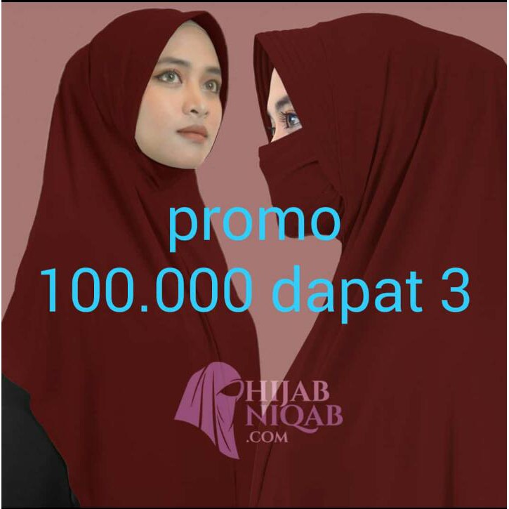 Kerudung bergo instan standar pet dan non pet ecer dan kodian BELI 3/100rb