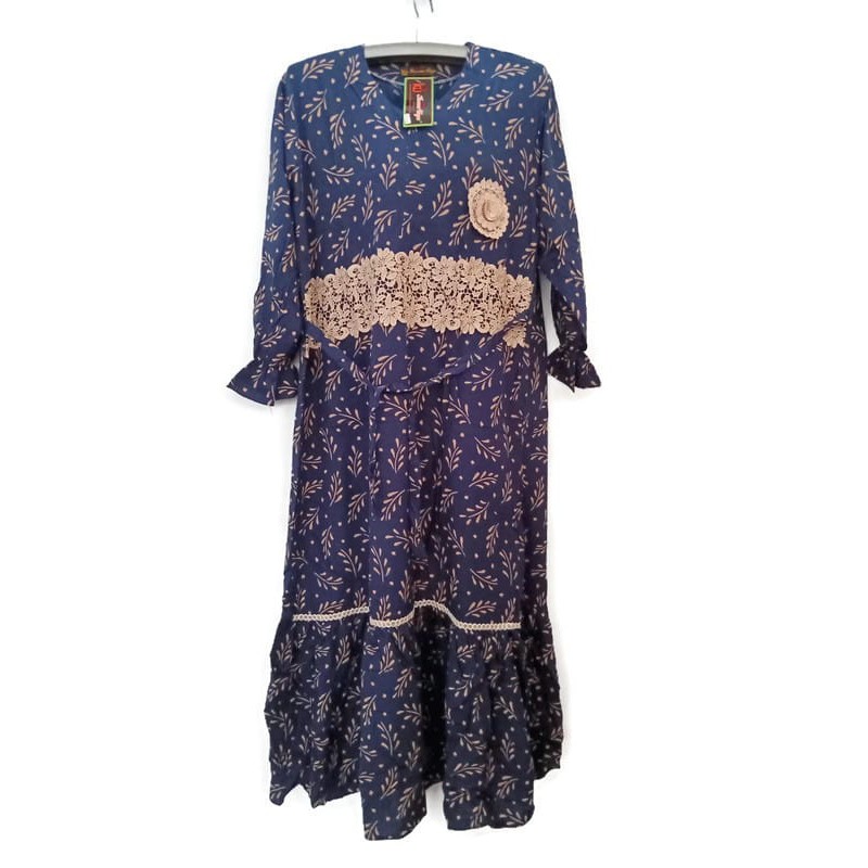 gamis renda kencana ungu label hitam - gamis arab - gamis batik kencana ungu