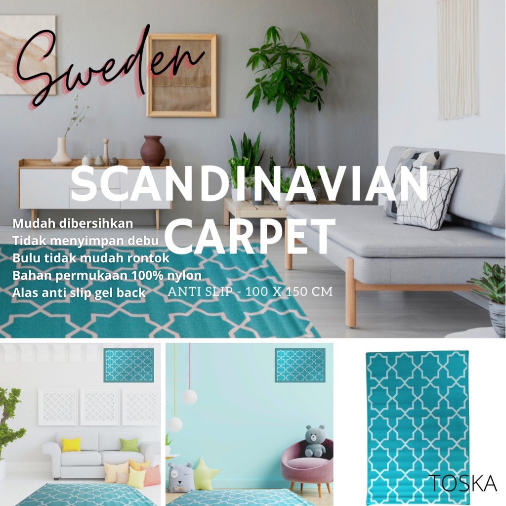 CLASSIC CARPET ANTI SLIP KARPET KLASIK KARPET SCANDINAVIAN CARPET