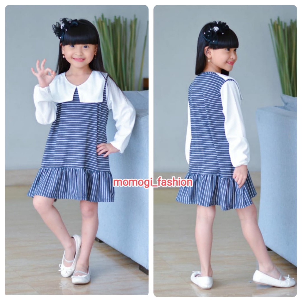 MOMOGI- TUNIK ANAK PEREMPUAN KERAH SAILOR / Usia 4th-10th