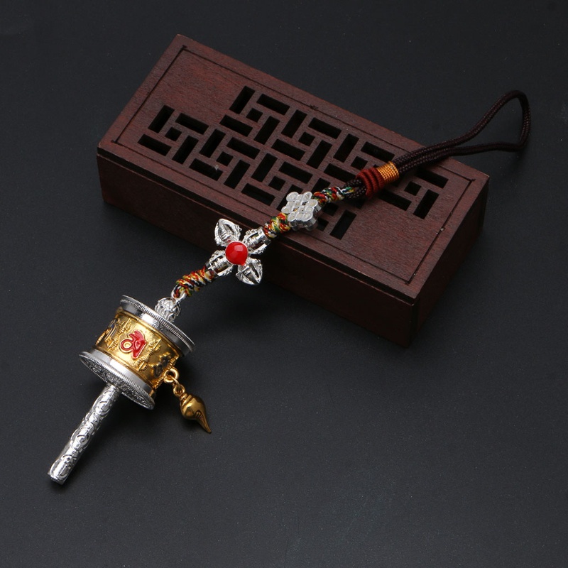 SIY  Prayer Wheel Spinner Keychain Om Mani Padme Hum Spirits Tibetan Buddhism Keyring