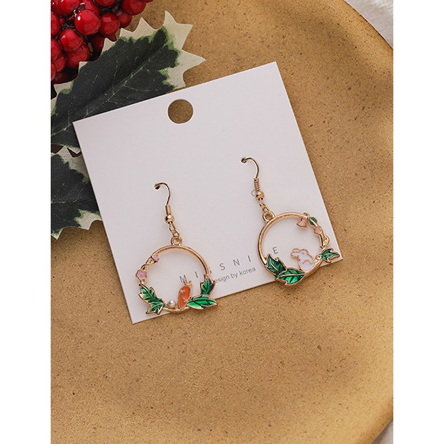 LRC Anting Tusuk Fashion Bunny Pumpkin Bunny Garland Dripping Alloy Earrings P22332