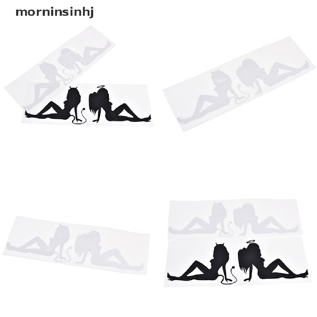 Mornin 1pc Stiker Motif Devil Angel Untuk Mobil