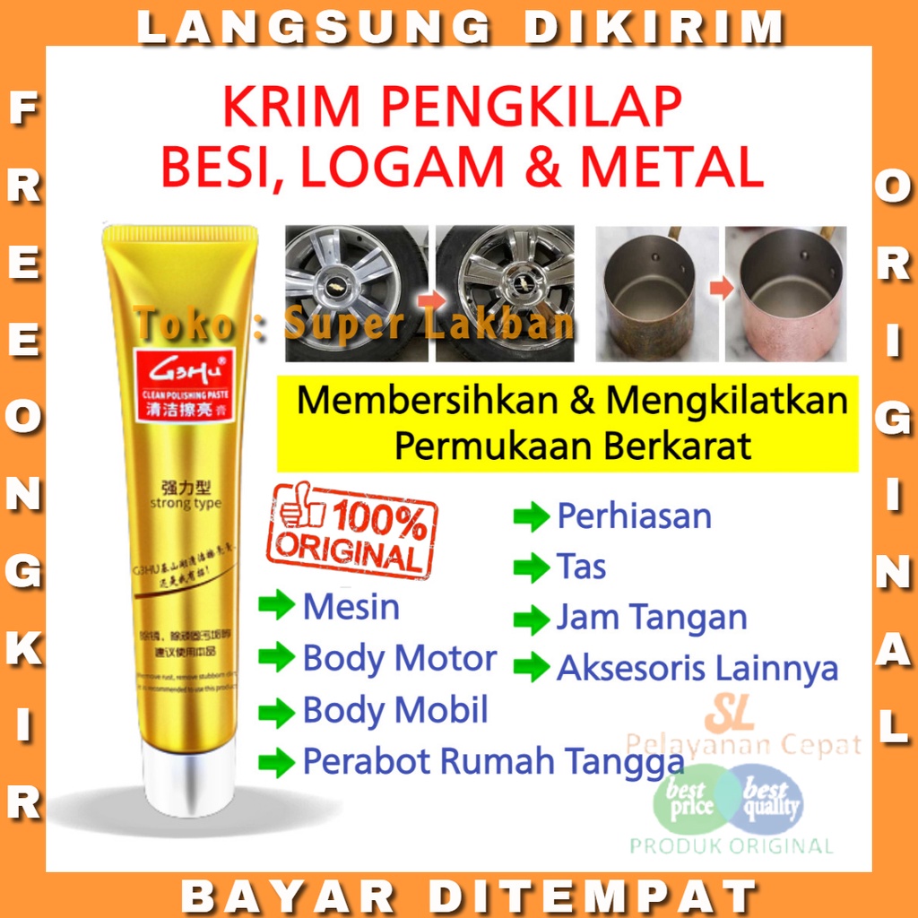 Krim Pengkilap Karat Metal Logam Velg Body Mobil Motor Panci Perhiasan Odol Autosol Pengkilat 10ml