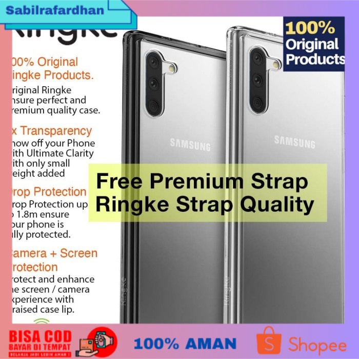 [PROMO TERBARU] Original Ringke Fusion Case Samsung Galaxy Note 10 Plus Note 10 Casing - Note 10, SM
